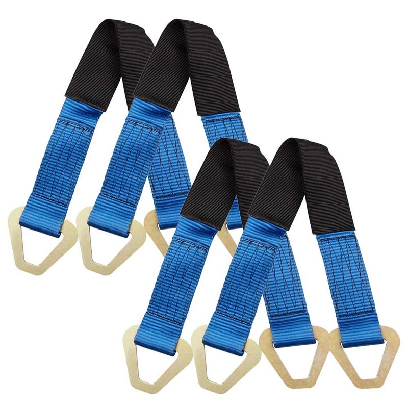 Pindex Axle Straps 10000 Lbs Break Strength 3335 Lbs Working Load Blue Car Axle Straps for Race Car Hauler Tow Truck 4x4 Off-Road,4 Pack (2 Inch by 24 Inch) - Image 1